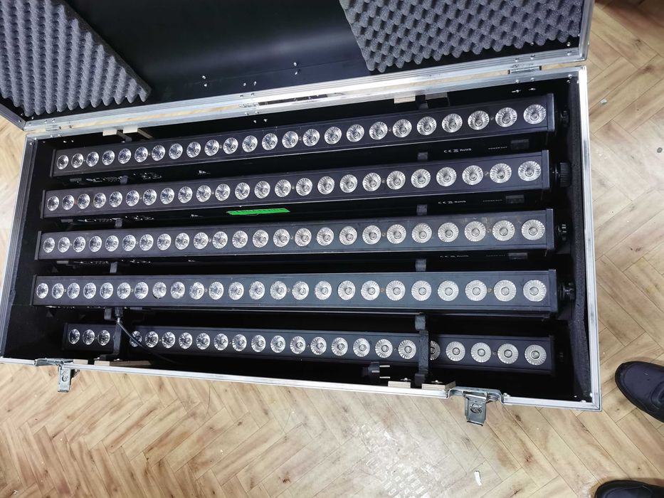 Fractal BAR LED 24X3W RBG 5 szt + case na kółkach