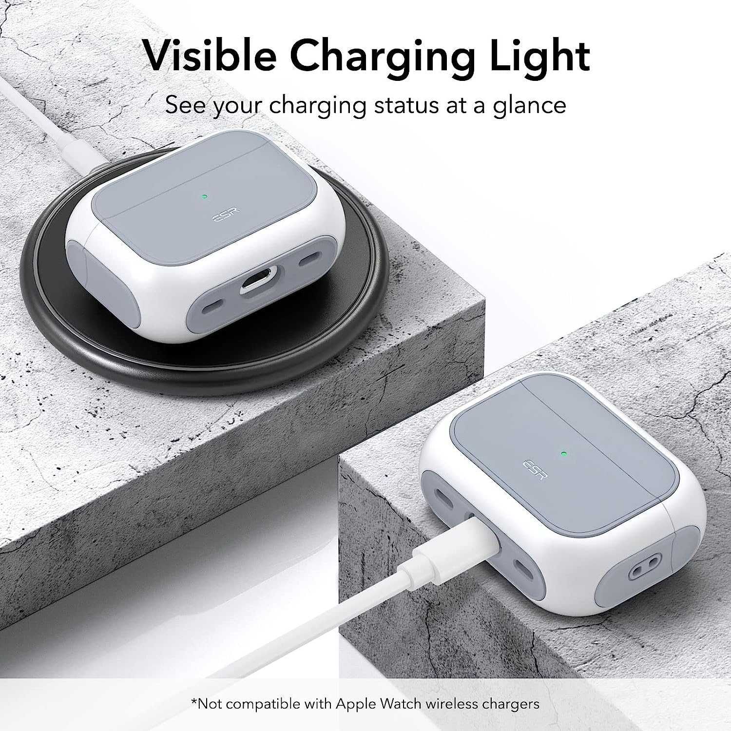 Белый чехол ESR Orbit Hybrid Чехол для AirPods Pro 2 2023/2022/2019
