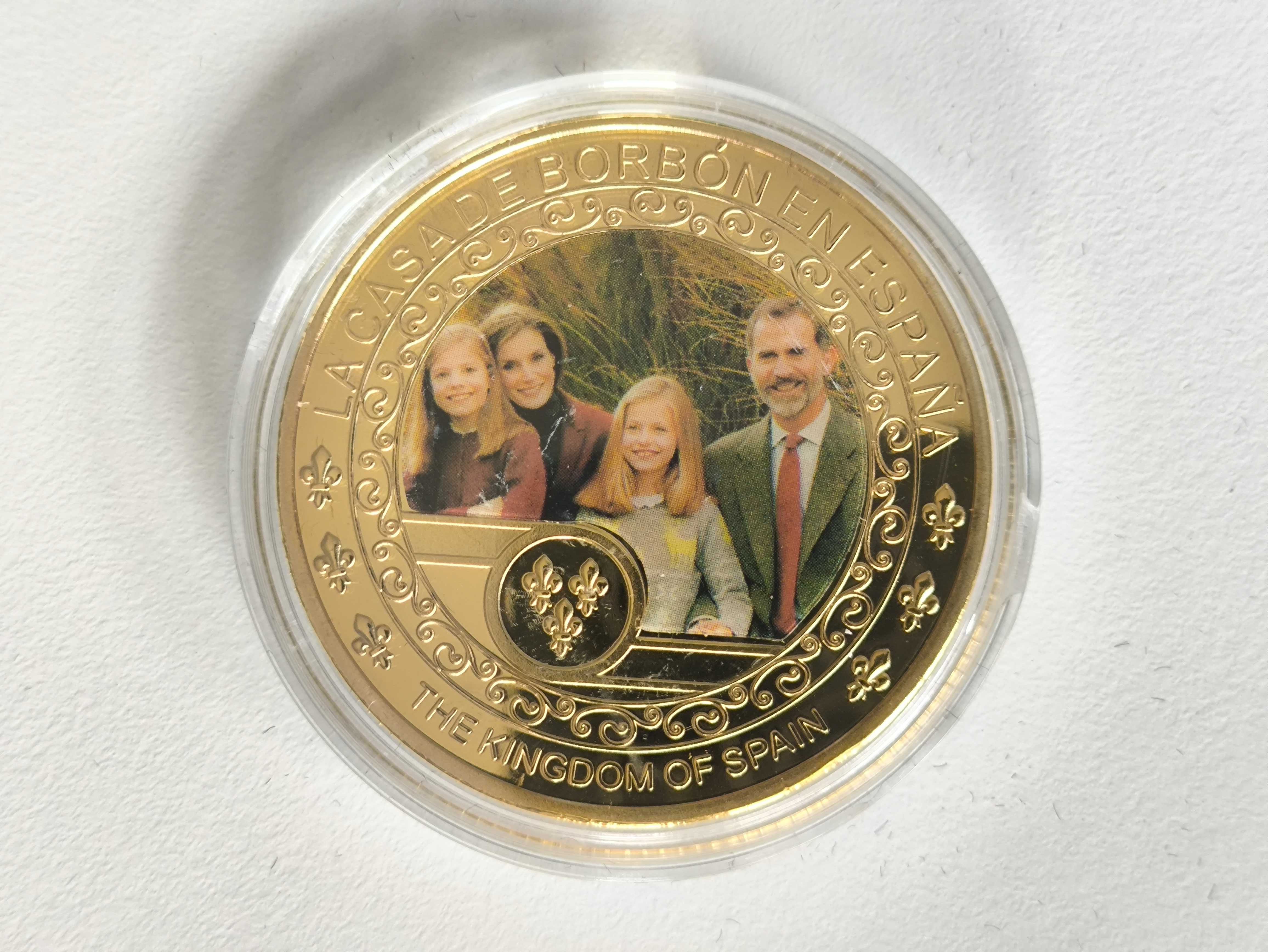 Conjunto de moedas comemorativas da família real Espanha