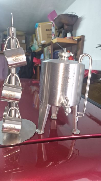 Sporting conjunto inox cuba e copos com suporte prenda natal.