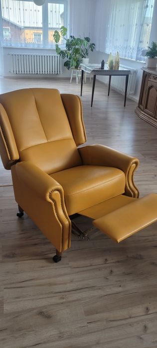 Zestaw wypoczynkowy skóra naturalna  stan idealny 3,2,1,1 leniuch tele