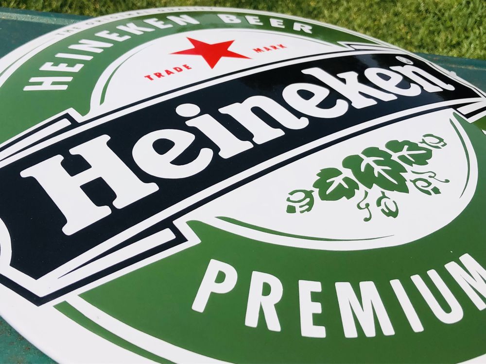 Heineken placa esmaltada 40cm diam