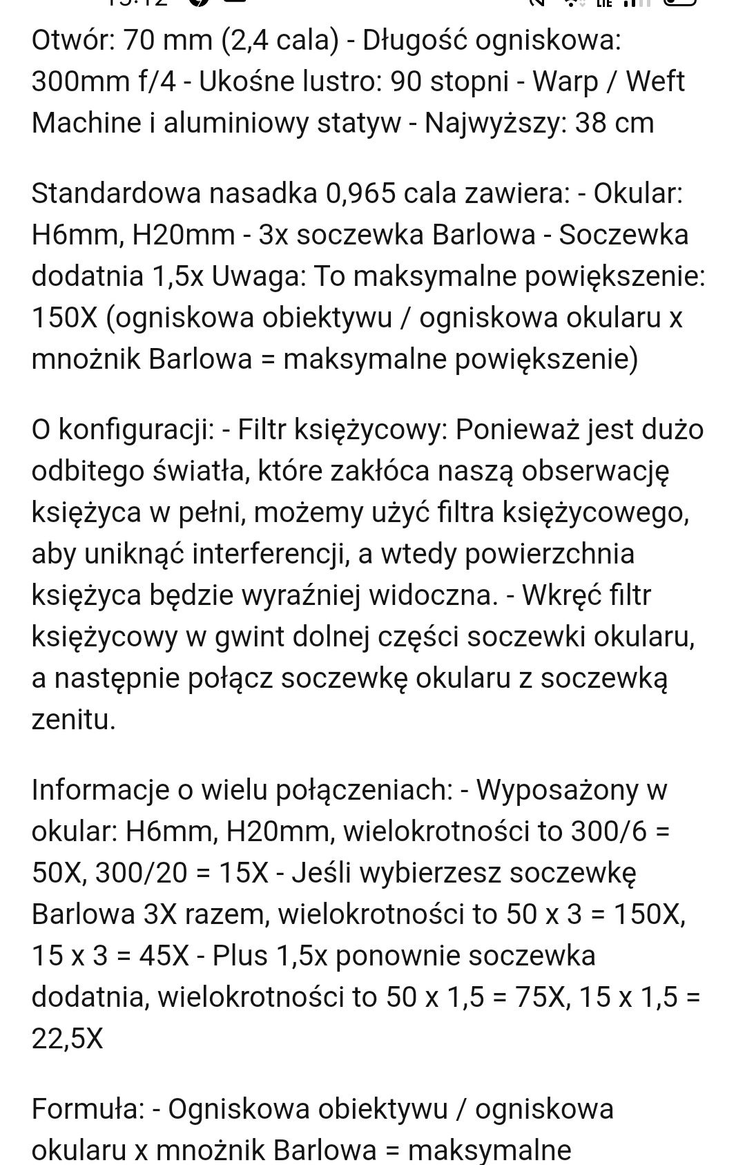 Teleskop Astronomiczny F30070 plus Statyw
