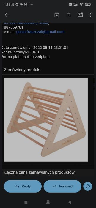 Drabinka dla dzieci, pikler firmy Kiddy Moon