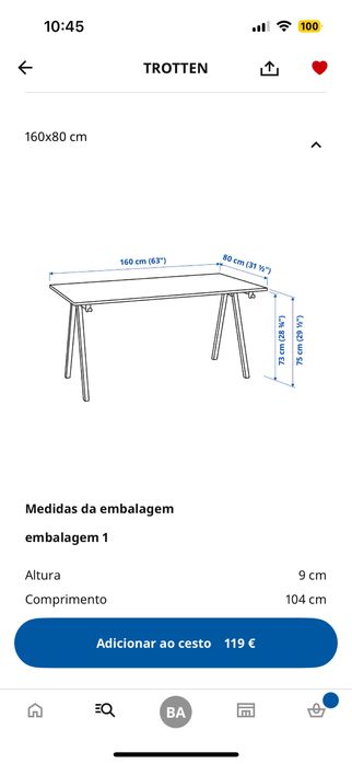 Secretaria ikea 160 x 80