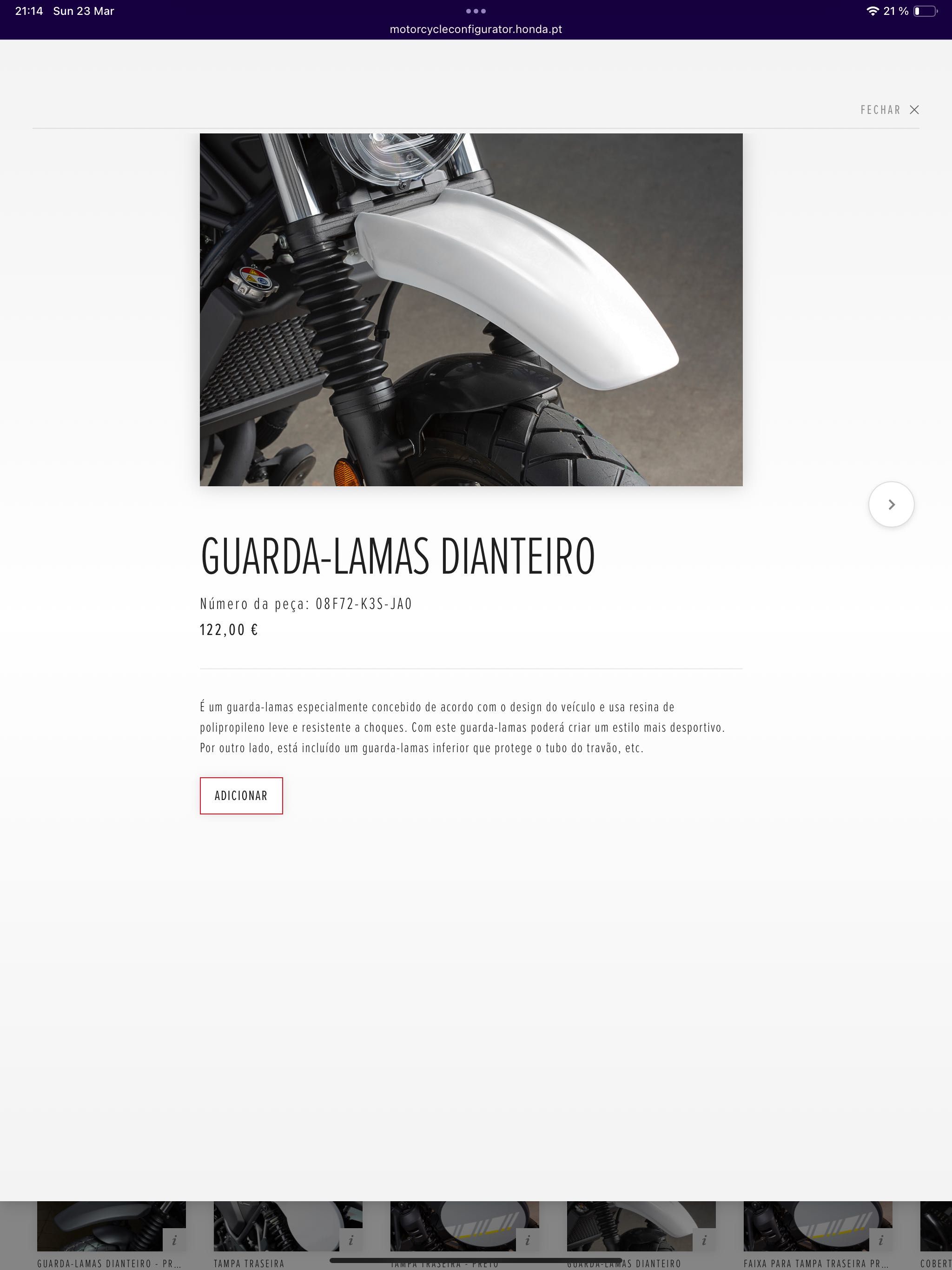 Guarda-lamas dianteiro para Honda CL500