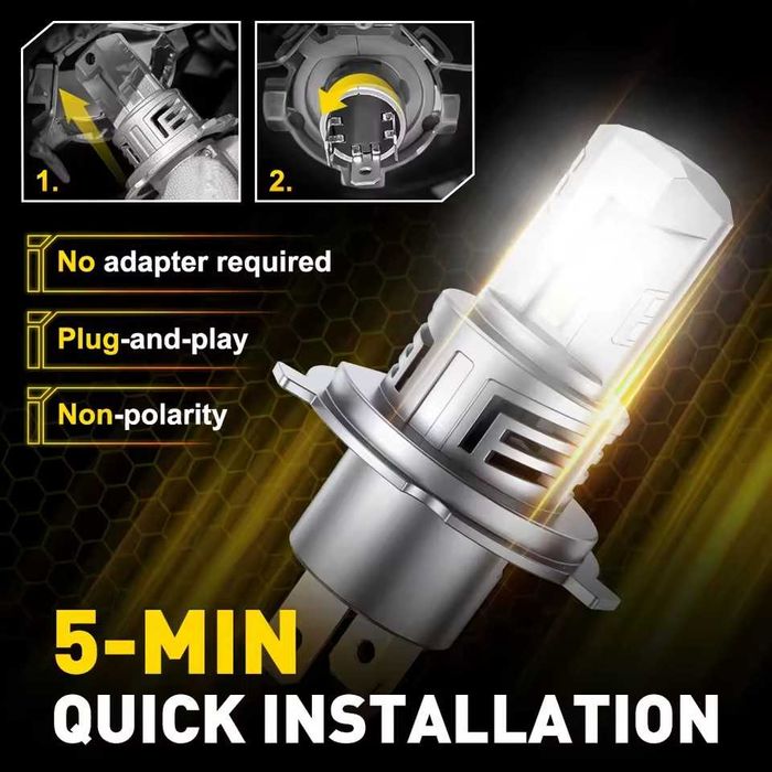 Автомобільні LED лампи 30000LM 9003 HB2 60 Вт 12 вольт