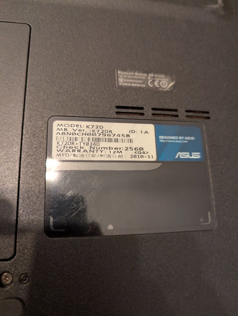 Ноутбук Asus K72D