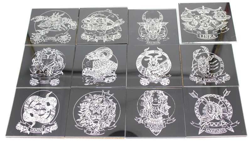 Podkładki szklane znaki zodiaku stylizowane