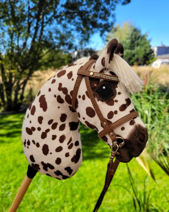 Konik Hobby Horse A4 ręcznie szyty z minky, zestaw z ogłowiem #18