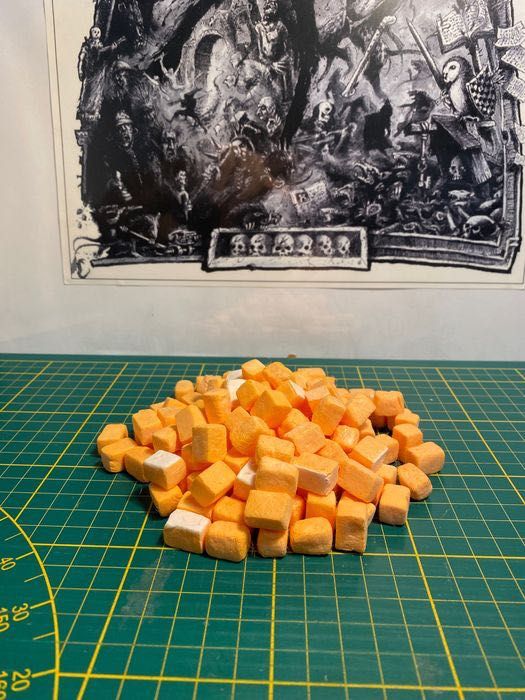 Warhammer, Mordheim, Frostgrave - bloczki kamienne 1,5 x 1 x 1 cm.