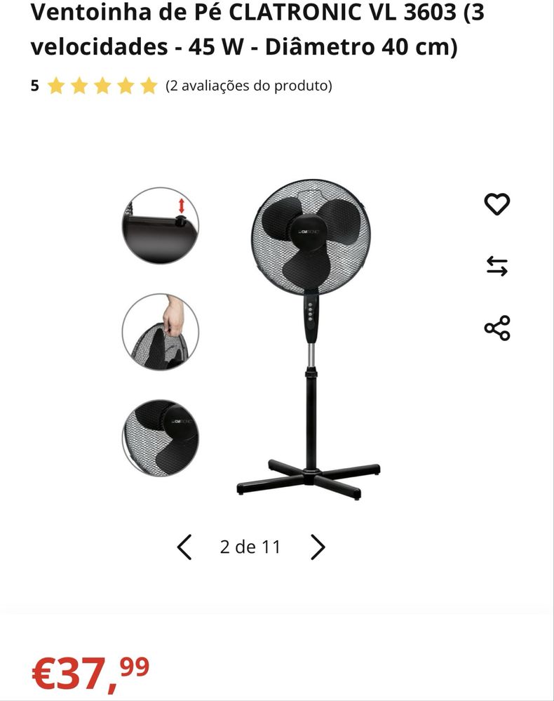 Ventoinha com pé clatronic