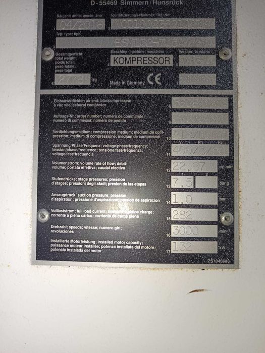 Compressor de Ar Gardner Denver ESM 132e