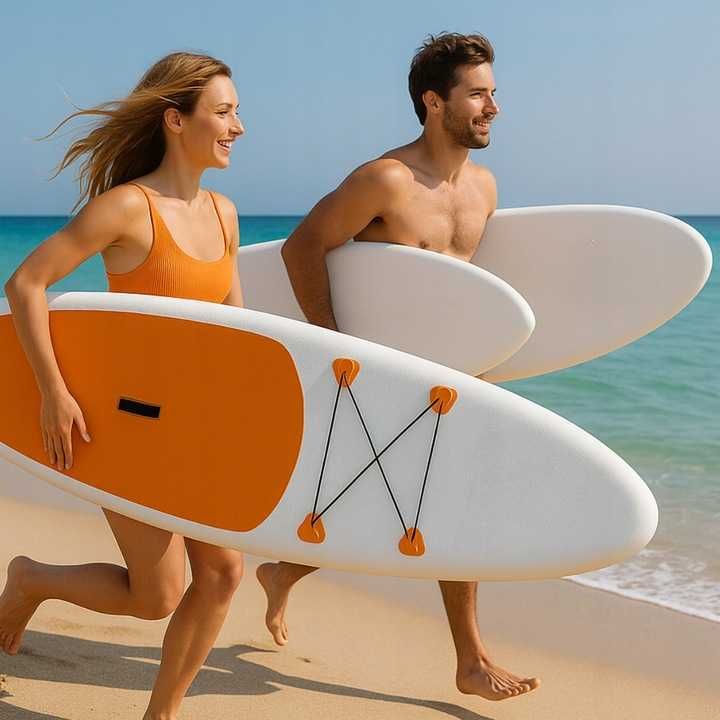 DUŻA Deska Sup 350 x 81cm Do Pływania Dmuchana Stand UP Paddle Wiosło