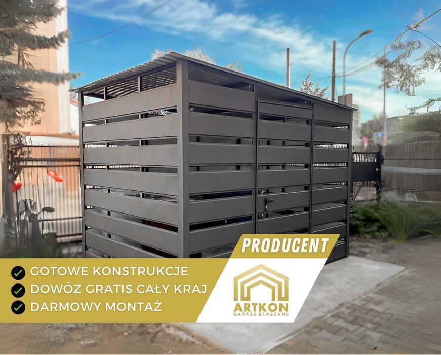 Zabudowa koszy i kontenerów na śmieci | Wiata | Altana śmietnikowa