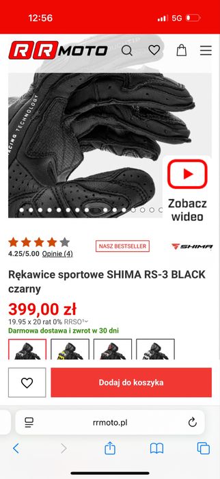 Nowe rękawice motocykle Shima RS-3 rozmair L okazja
