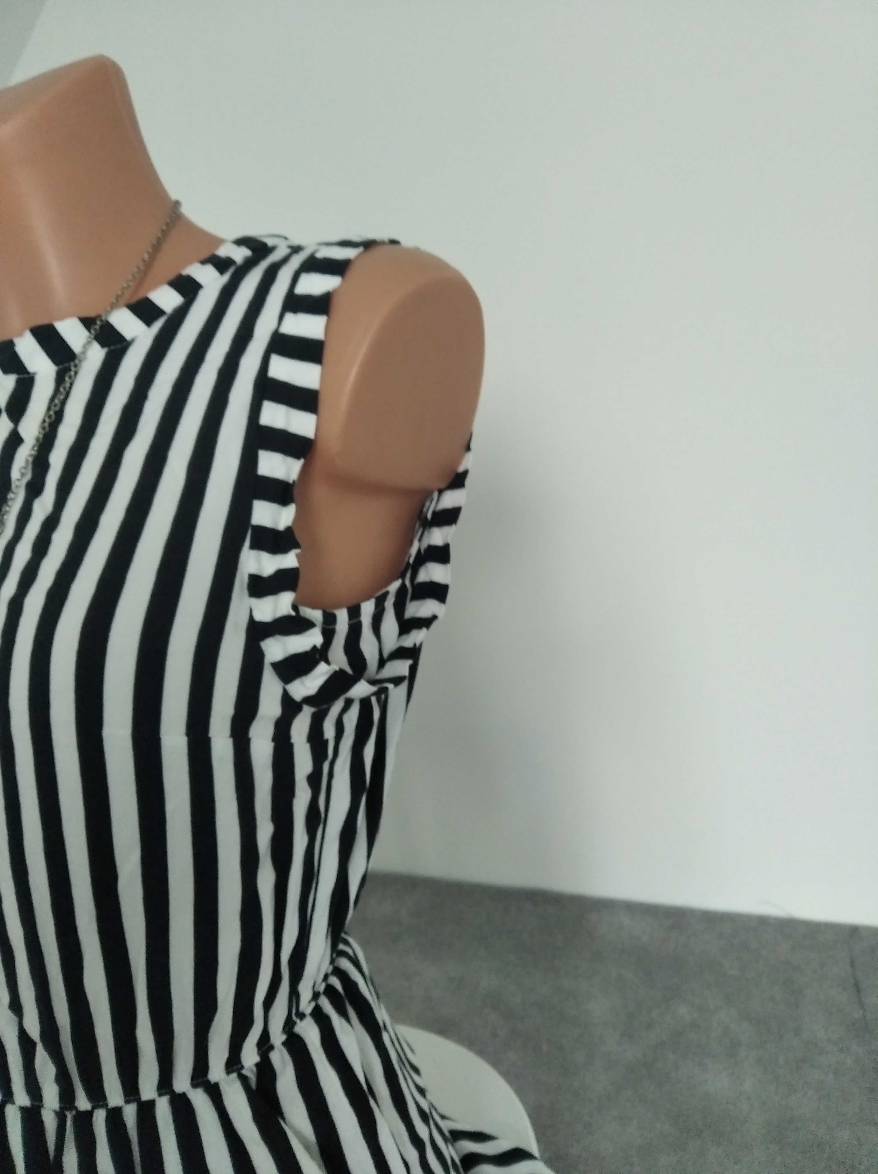 Kombinezon krótki w paski odkryte plecy H&M XS,S