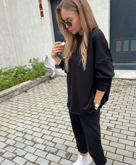 Жіночий спортивний костюм оверсайз беж, білий, чорний – новинка 2025