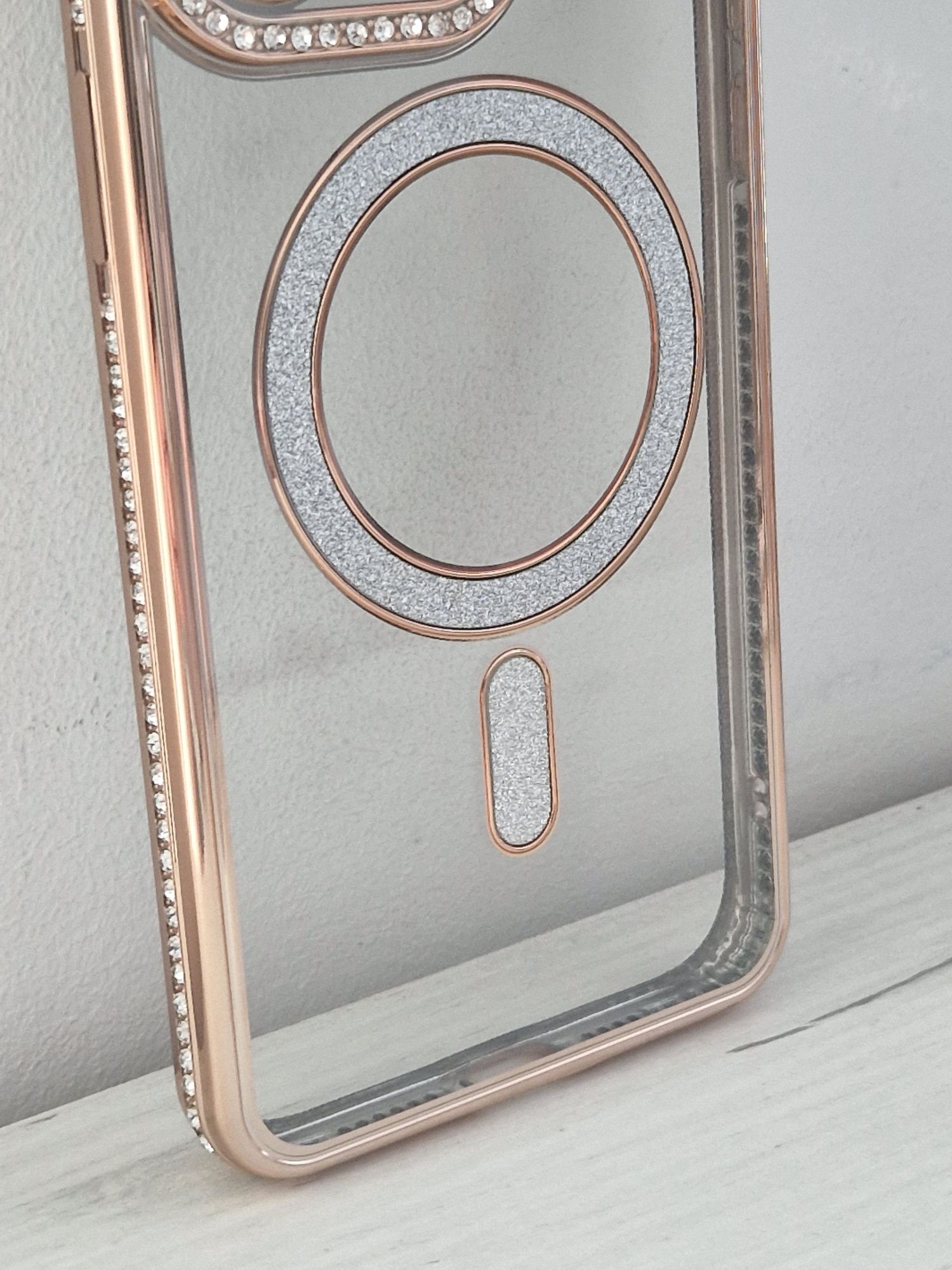 Bling Magsafe Case do Iphone 15 Pro Max złoty