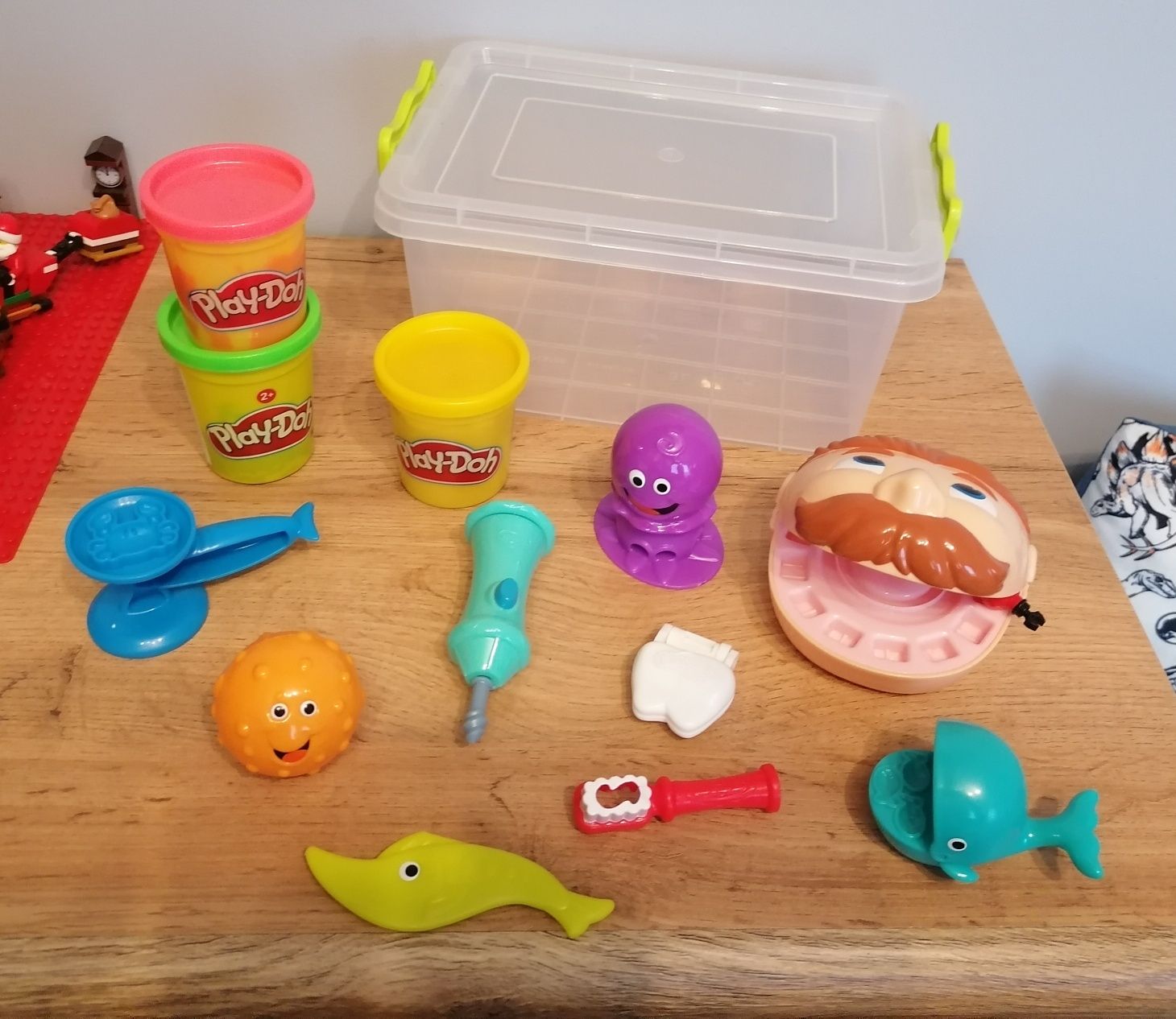 Zestaw duży dentysta PlayDoh +pojemnik do przechowywania zestawu