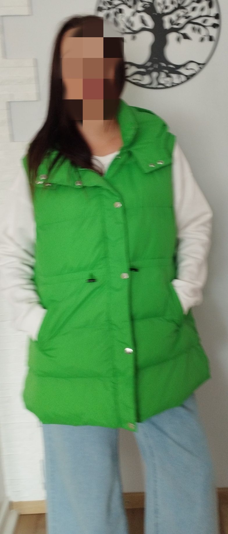 Puchowa kamizelka damska zielona 2XL