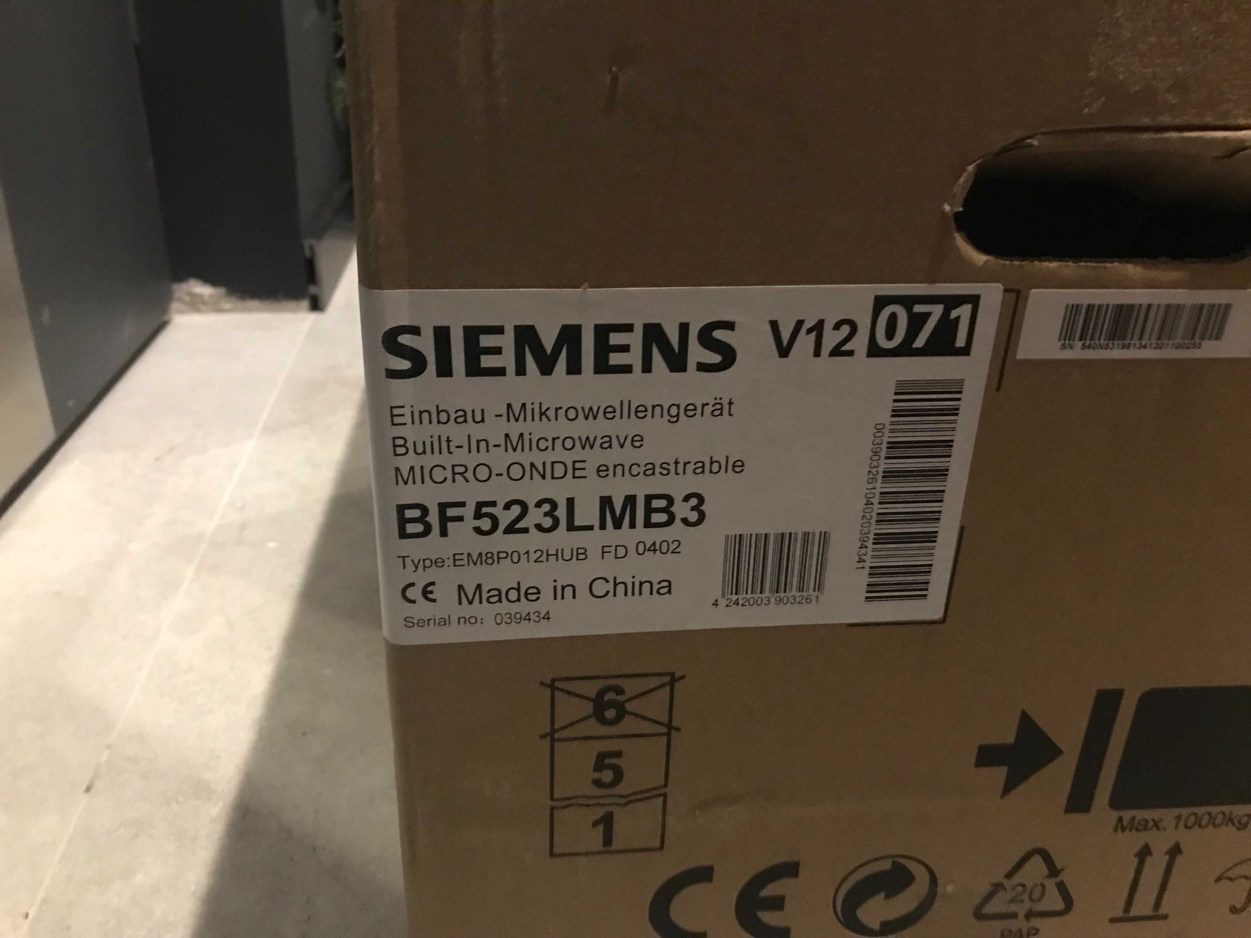 NOWA mikrofala Siemens BF523LMB3 do zabudowy