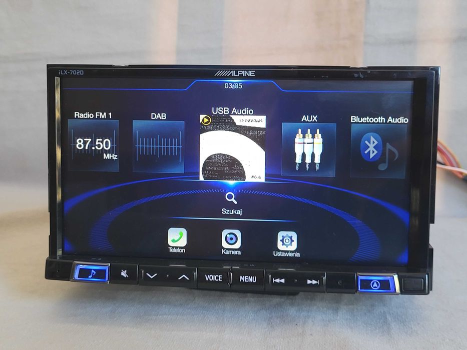 Alpine ILX-702D Bluetooth, korekcja czasu, 3xRCA Android Auto CarPlay
