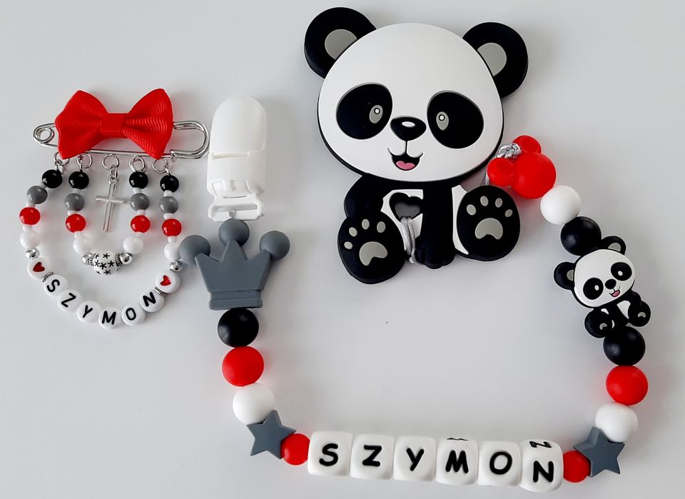 Zawieszka do smoczka gryzaczek i agrafka do wózeczka