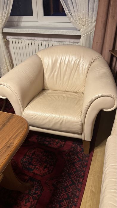 Komplet wypoczynkowy skórzany Natuzzi kanapa + 2 fotele