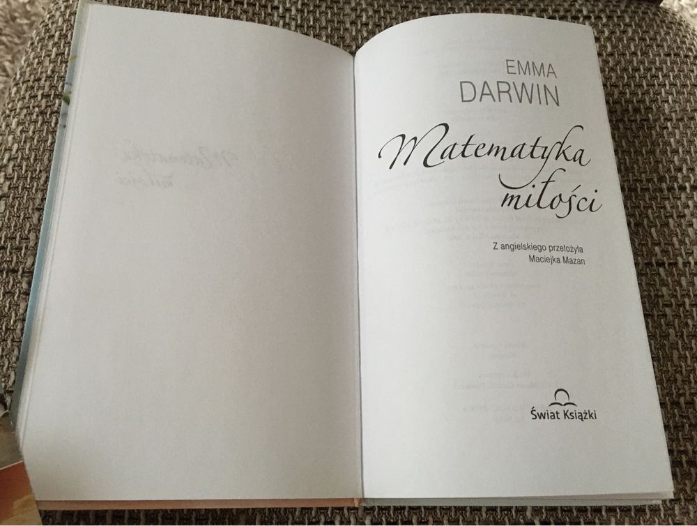 Książka, powieść; Emma Darwin „Matematyka miłości”
