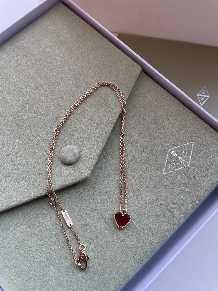 цепочка и сережки Van Cleef Ван клиф сердолик
