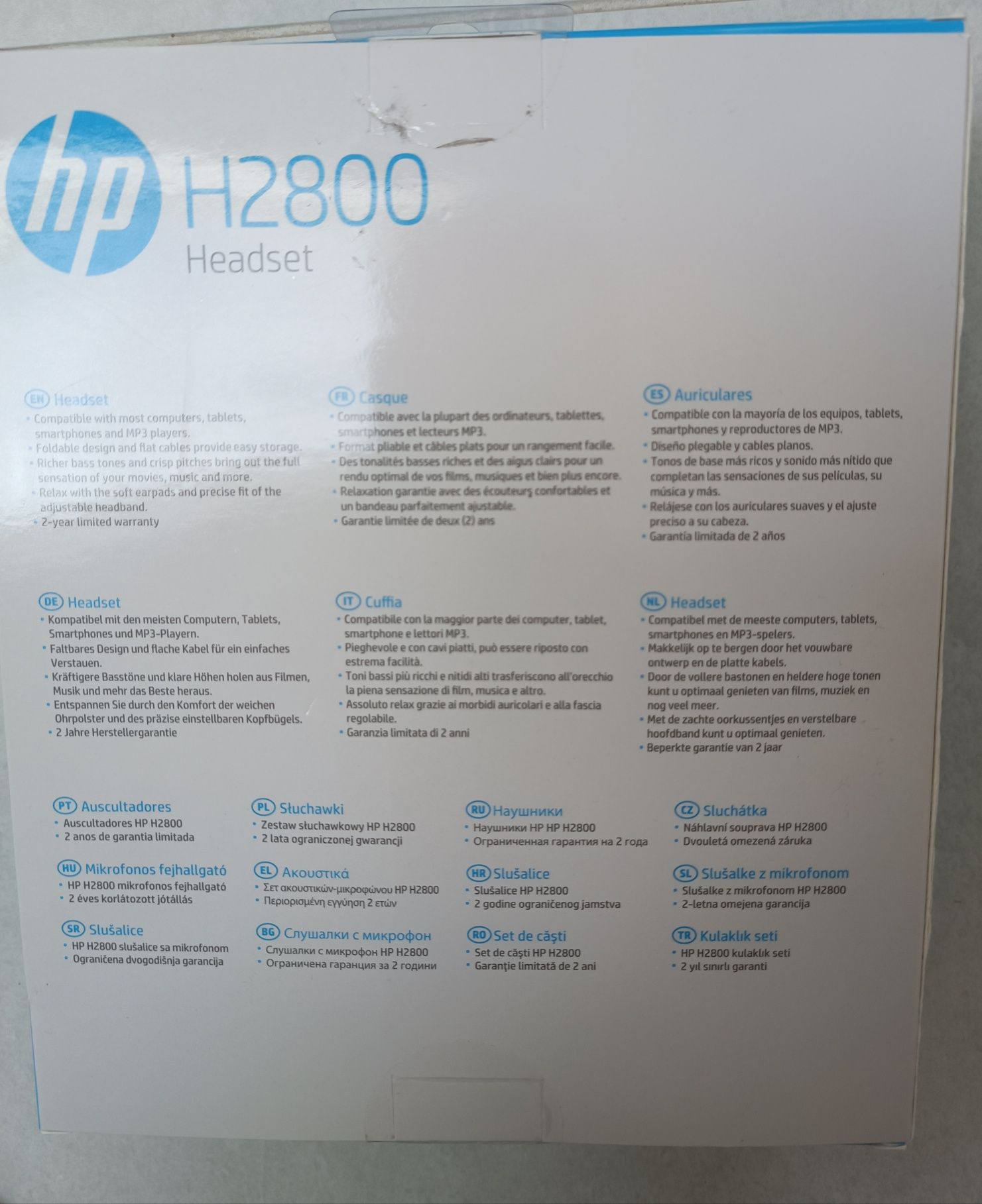 Słuchawki HP H2800