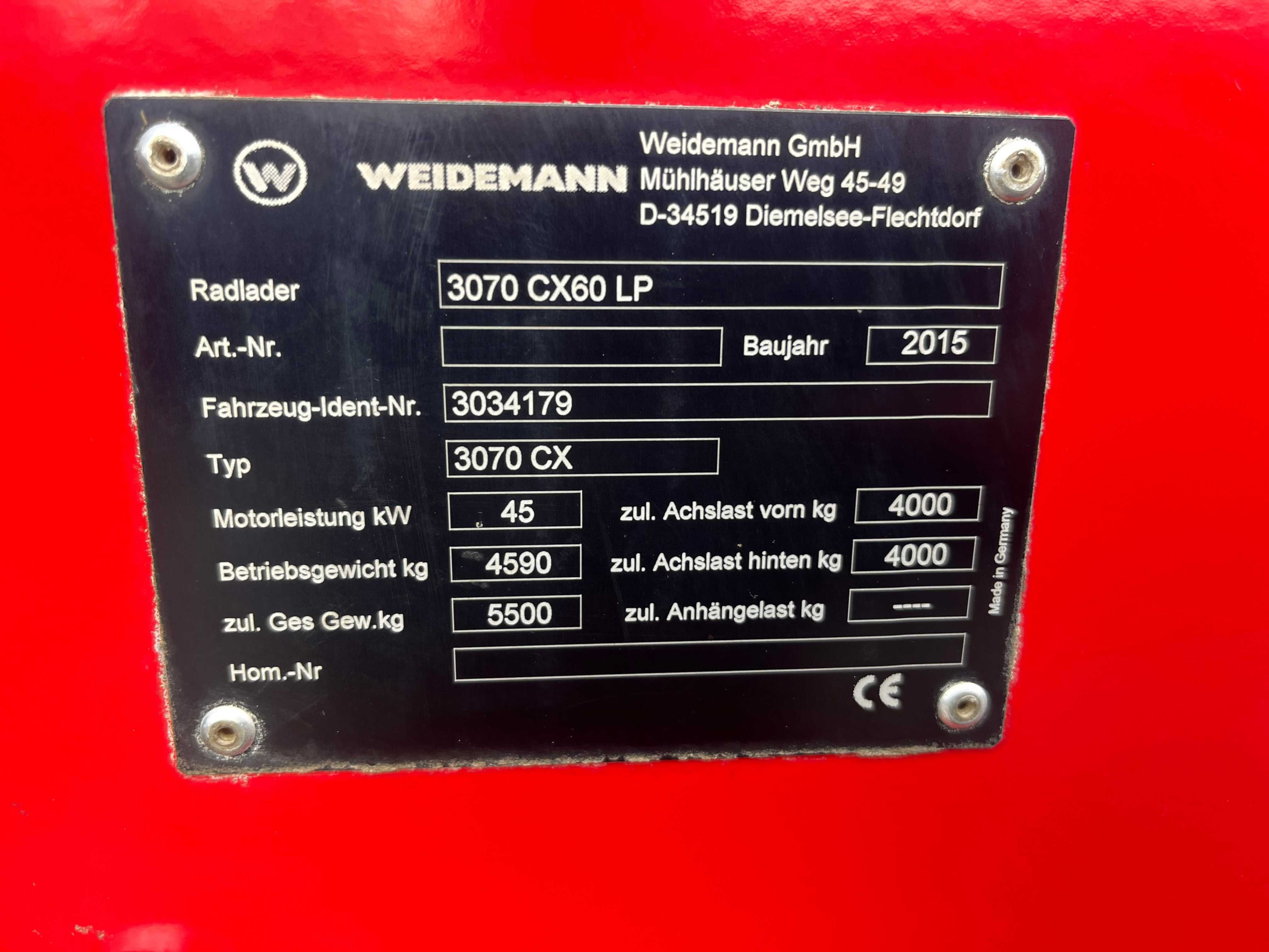 Ładowarka Weidemann 3070 cx60