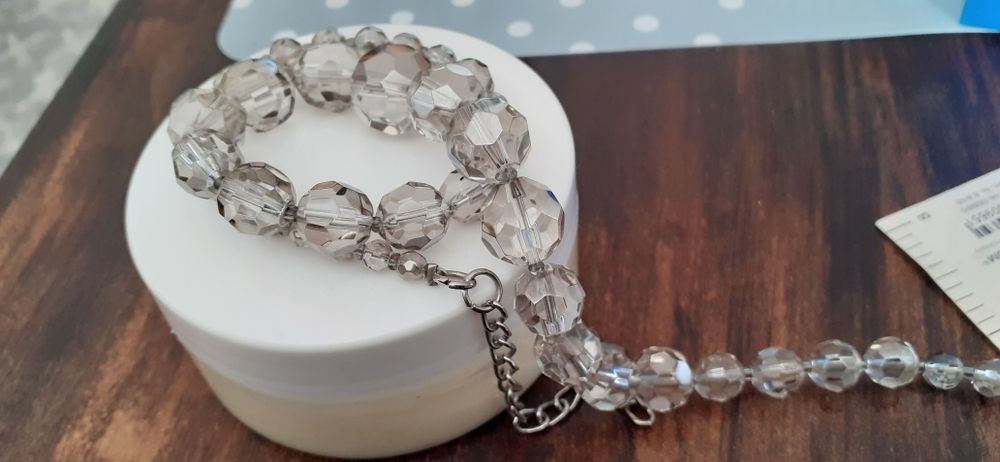 Naszyjnik czarny dymny kryształ górski naturalny