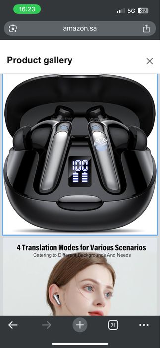 Puqo EV68 Słuchawki do tłumaczenia języków AI 3w1 164 języki BT 5,3