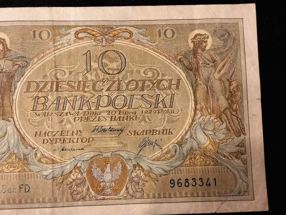 10 złotych z 1929 banknot, seria FD