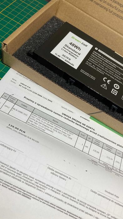 Bateria Green Cell 357F9 do Laptopa Dell Inspiron 15 48Wh