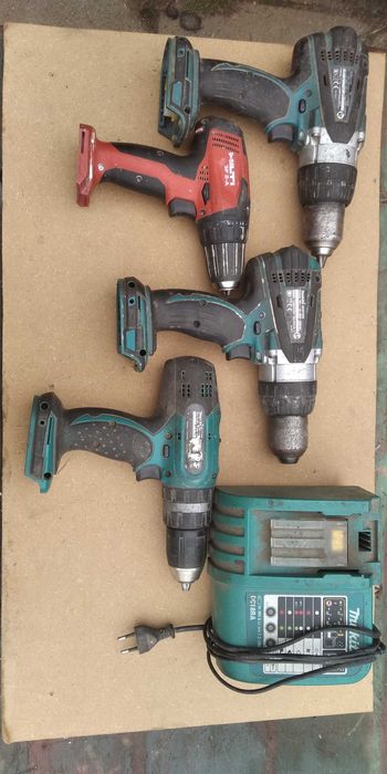 Wkrętarki Makita 3szt + ładowarka + 1szt HILTI