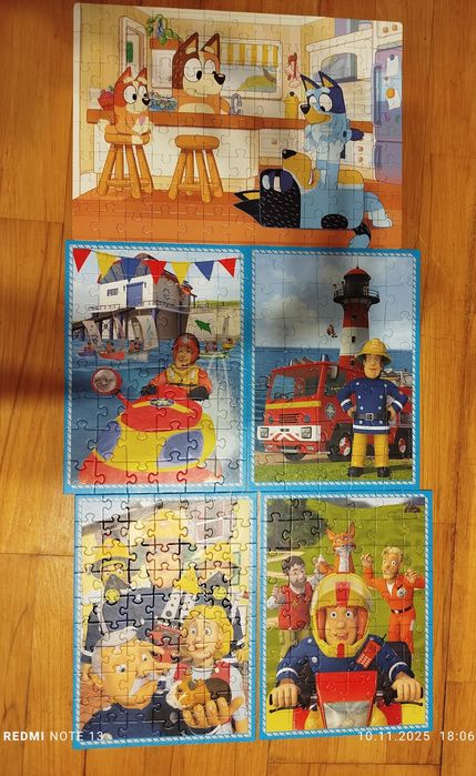 Puzzle Bluey, strażak Sam