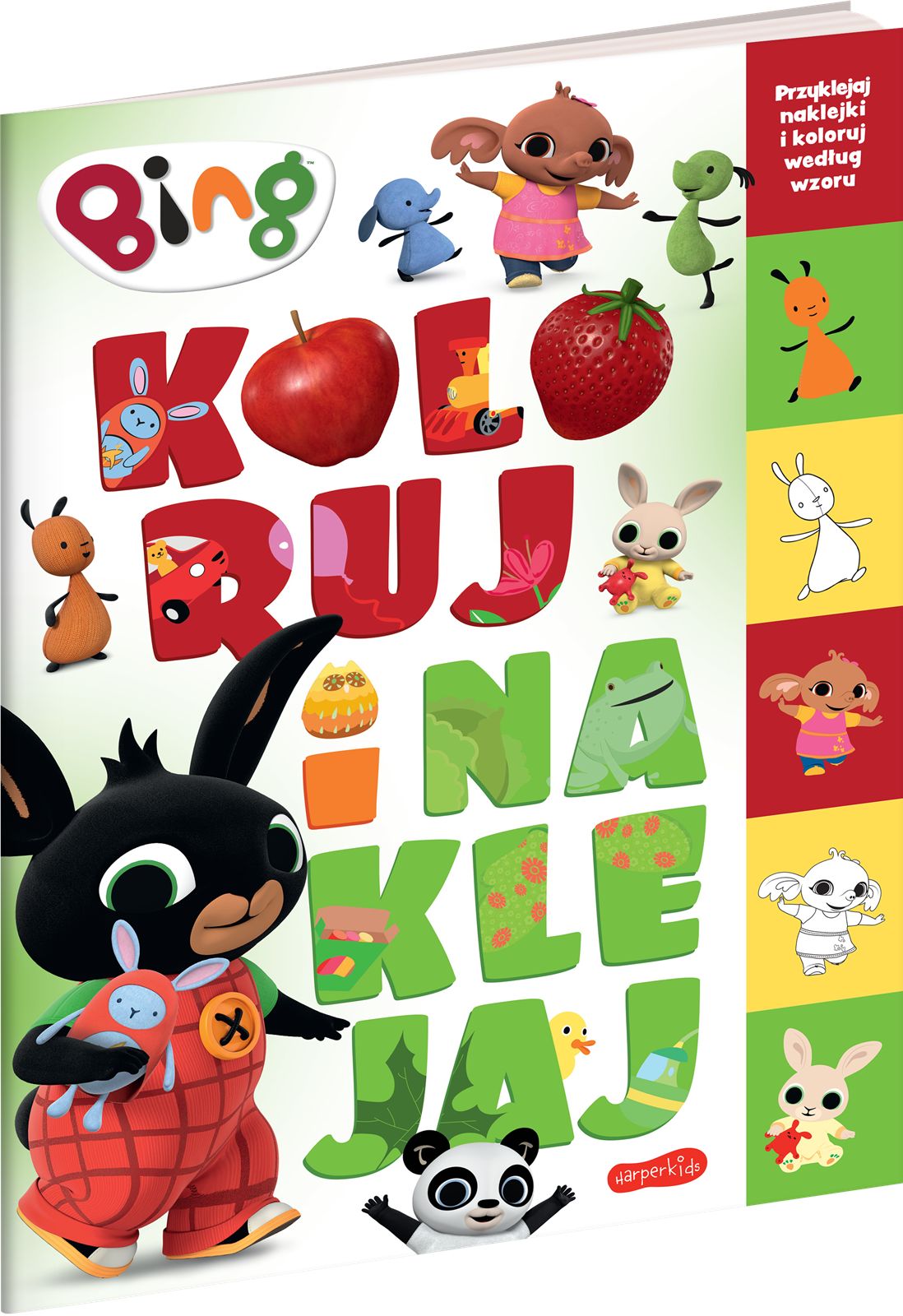 Królik Bing Kolorowanka z naklejkami Koloruj i naklejaj dla malucha