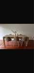 Mesa de jantar extensível e 6 cadeiras de jantar