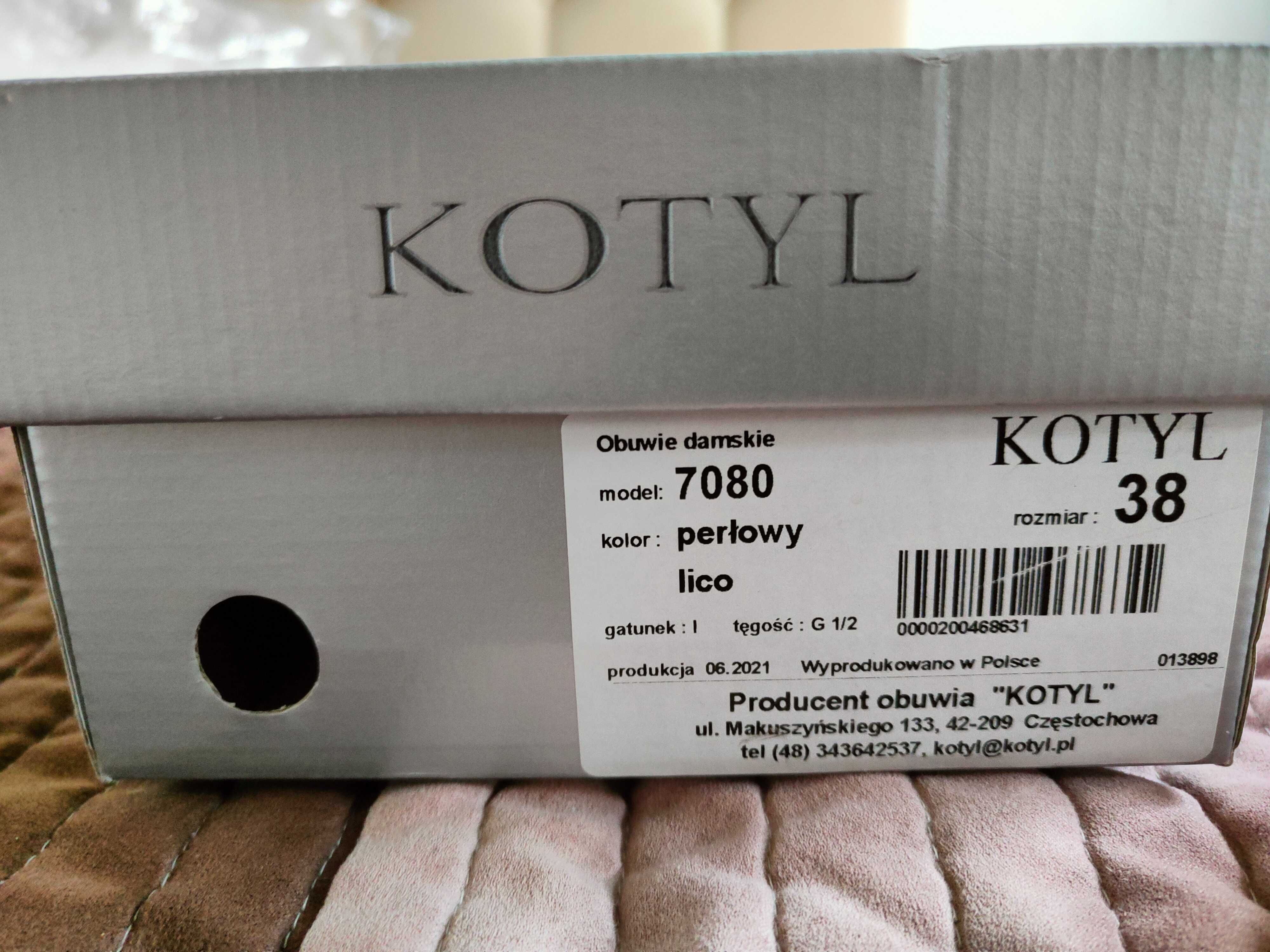 Buty ślubne Kotyl perła lico 38 ślub wesele obcas