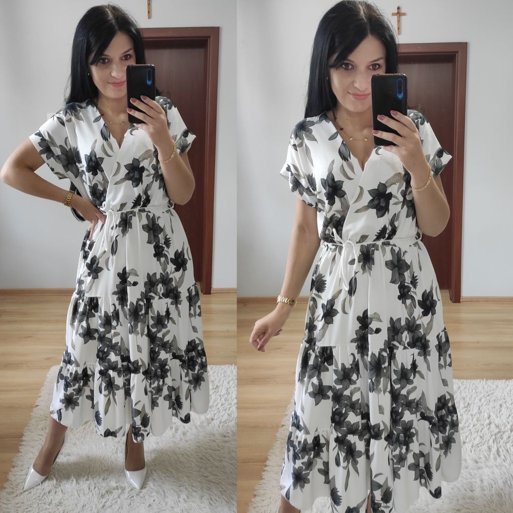 Sukienka w kwiaty wesele komunia chrzciny