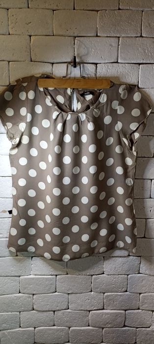 Блузка в горошок білий