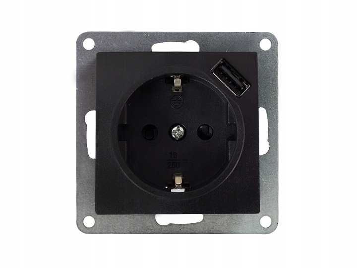 Wyłącznik łącznik pojedynczy Moduł Czarny MODERN