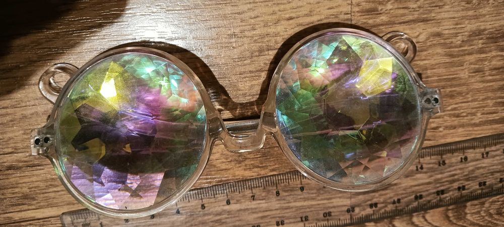Okulary kalejdoskop, imprezowe, różowe, śmieszne