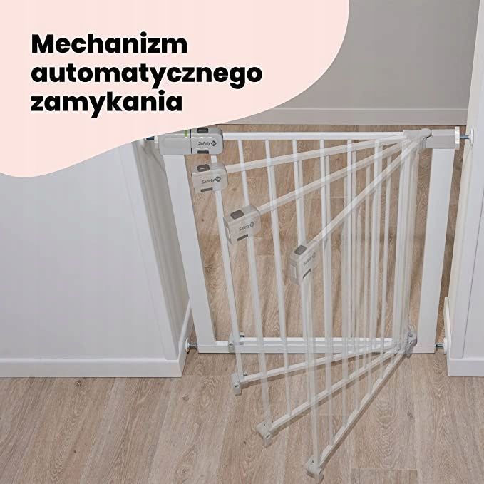 Barierka na drzwi, schody Safety 1ST auto rozporowa 73-80 cm. OPIS!