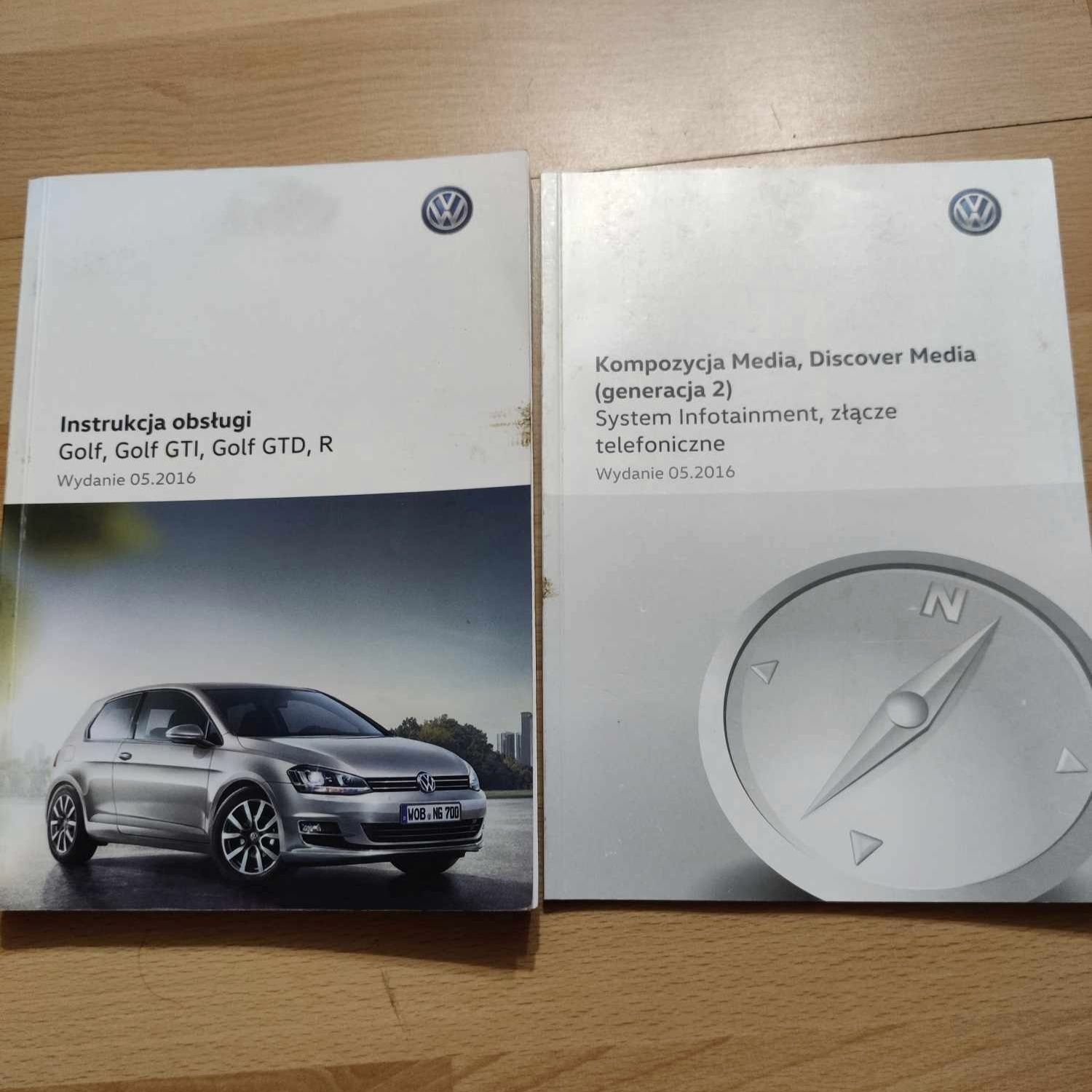 Komplet Volkswagen VW Golf VII 7 polska instrukcja obsługi + media