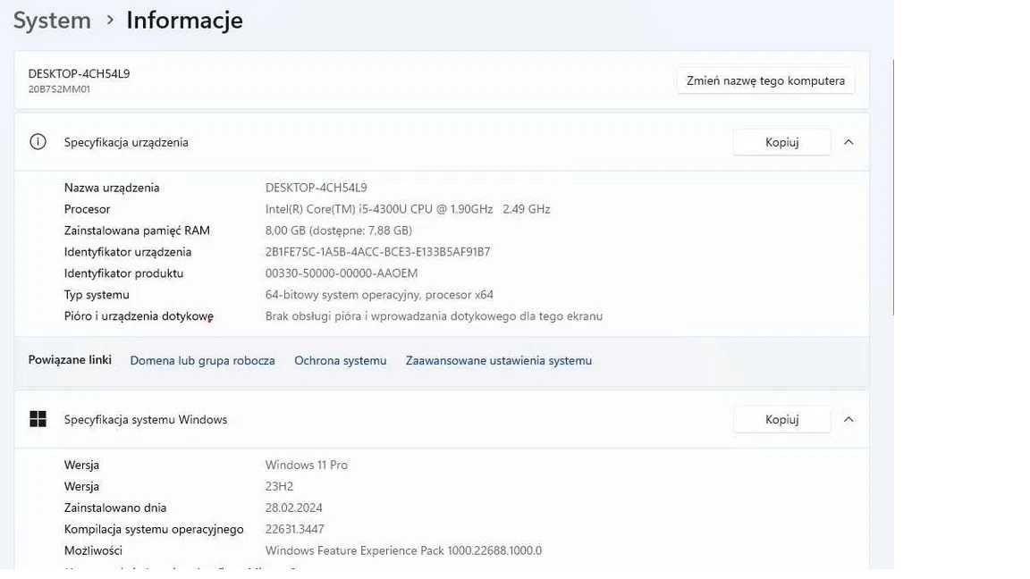 laptop lenovo t440 i5 8GB RAM SSD 256 + HDD 500
