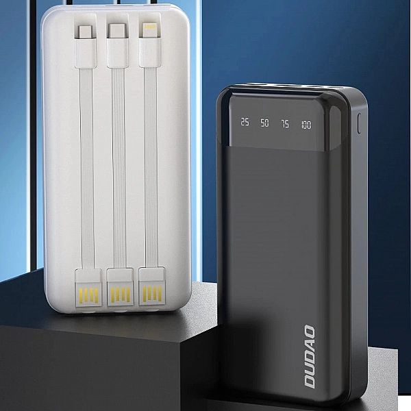 Dudao pojemny powerbank z 3 wbudowanymi kablami 20000mAh USB Typ C + m